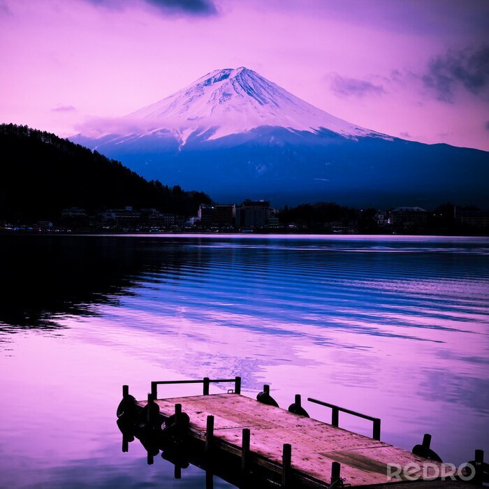Canvas Winterlandschap van de berg Fuji