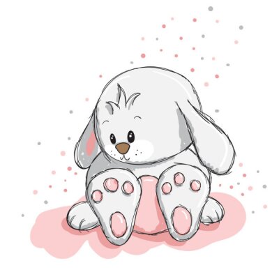 Wit konijntje met hangende oren