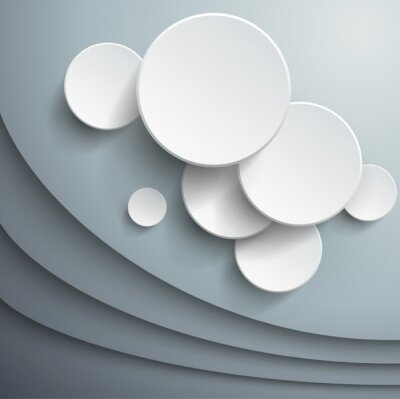Canvas Witte 3D-cirkels