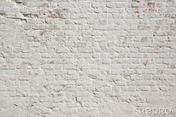 Canvas Witte grunge bakstenen muur achtergrond