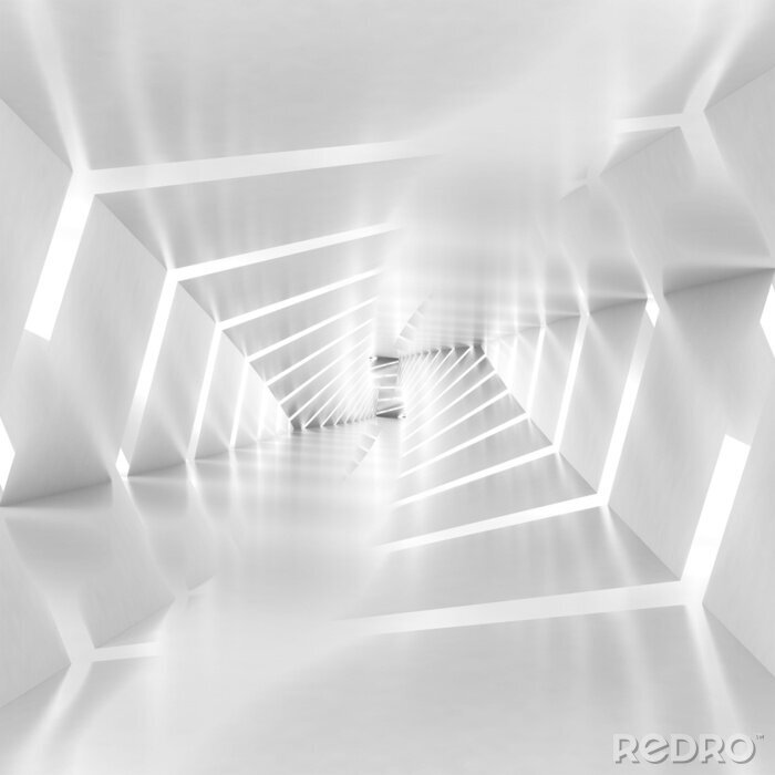Canvas Witte lange tunnel