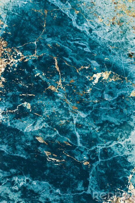 Canvas Woelige zee van blauw marmer
