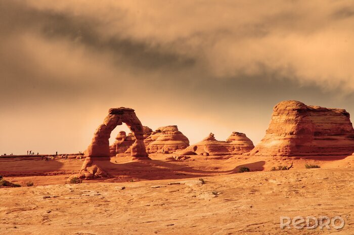 Canvas Woestijn velden en rotsen