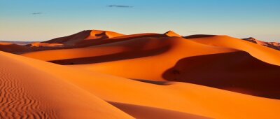 Canvas Zandduinen in de Sahara-woestijn, Merzouga, Marokko