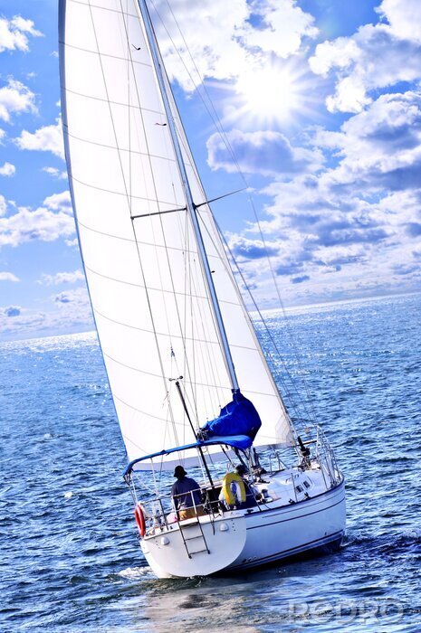 Canvas Zeilboot op een zonnige dag