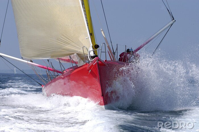 Canvas Zeilboot op zee