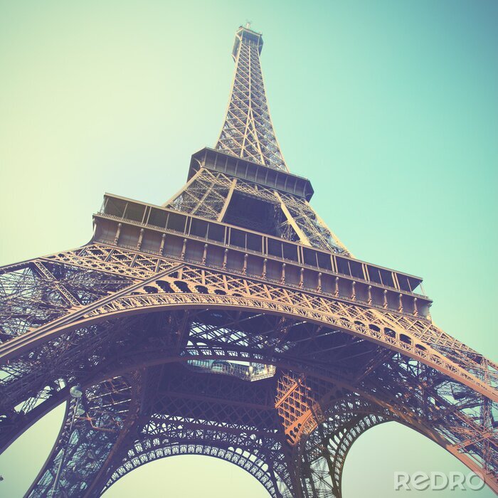 Canvas Zicht op de Eiffeltoren tegen de hemel