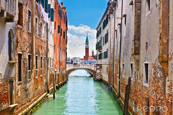 Canvas Zicht op het kanaal in Venetië
