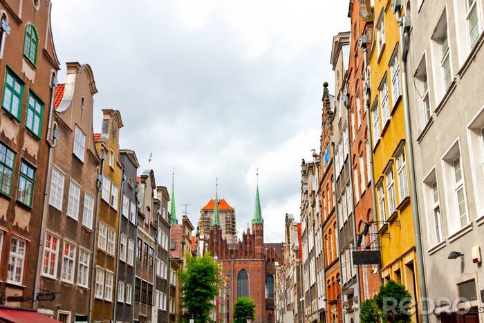 Canvas Zicht op oude gebouwen