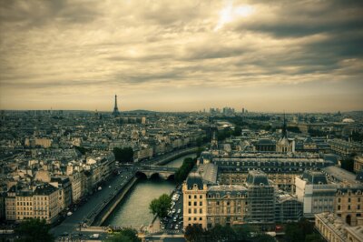 Canvas Zicht op Parijs skyline van de Notre Dame de Paris