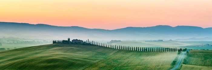 Canvas Zomer landschap van Toscane, Italië.