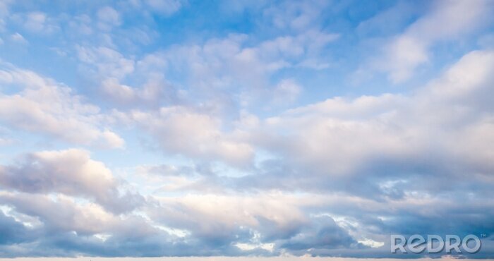 Canvas Zomeruitzicht met wolken