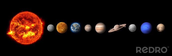 Canvas Zonnestelsel met planeten in de ruimte