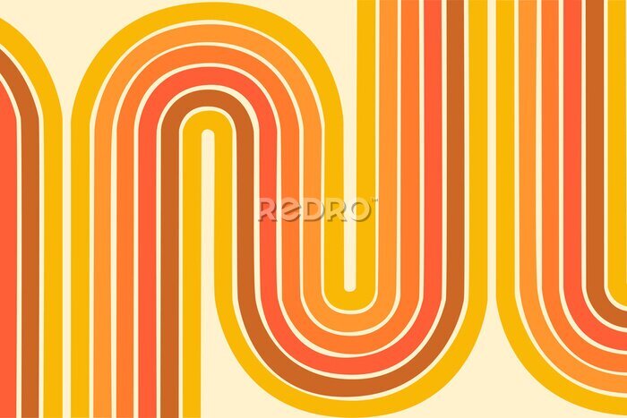 Canvas Zonnige vloeiende lijnen