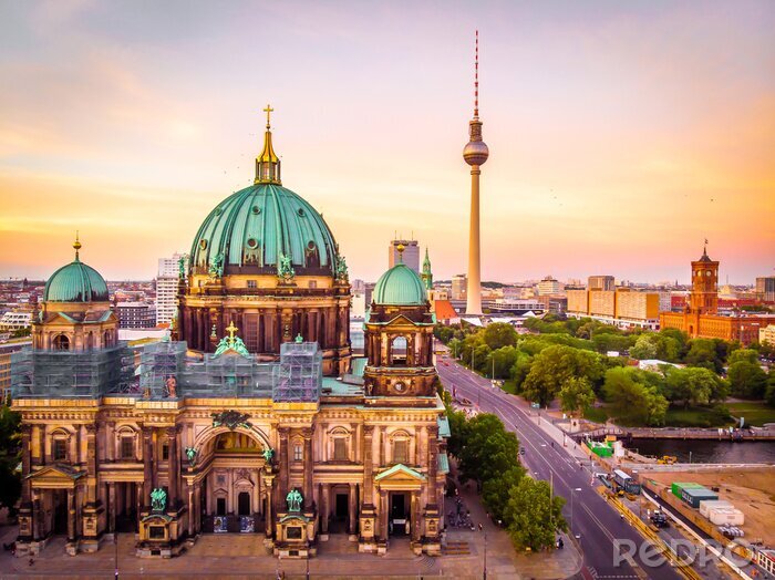 Canvas Zonsondergang in Berlijn