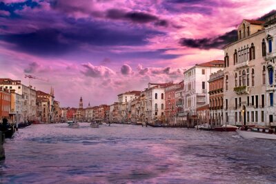 Canvas Zonsondergang in Venetië in Vanilla Sky