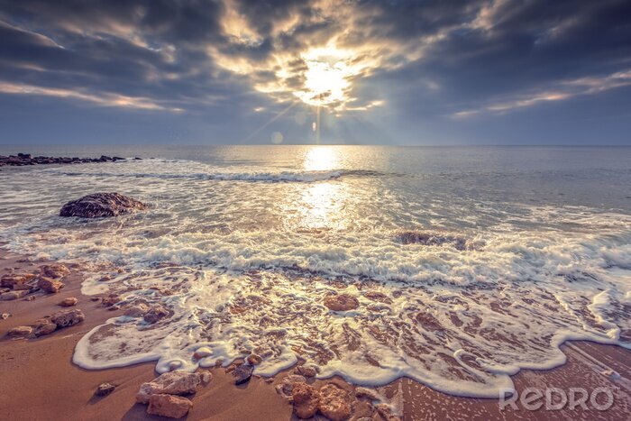 Canvas Zonsondergang over het zeegezicht