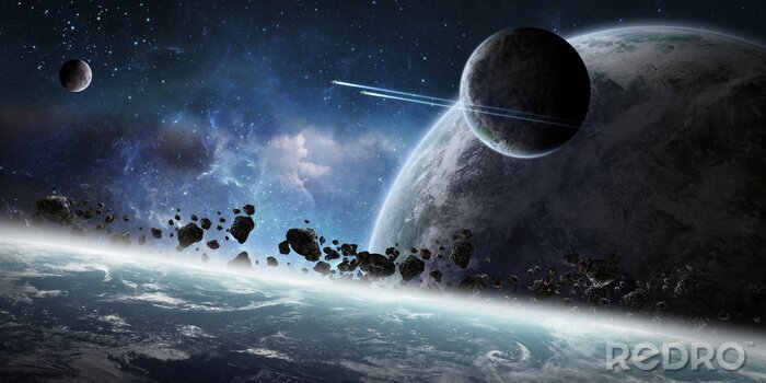 Canvas Zonsopgang boven planeten