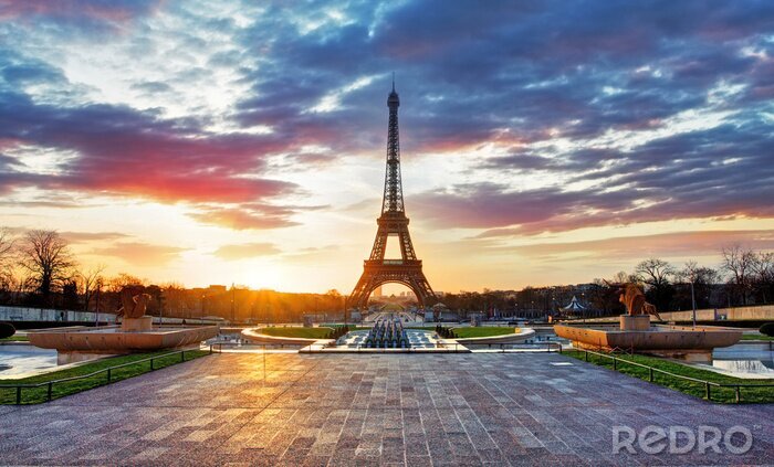 Canvas Zonsopgang in Parijs