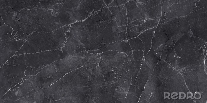 Canvas Zwart marmer met witte lijnen