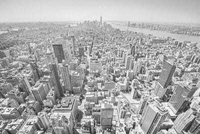 Canvas Zwart-wit afgezwakt uitzicht op Manhattan, New York.
