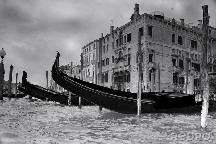 Canvas Zwart-wit beeld van Venetië