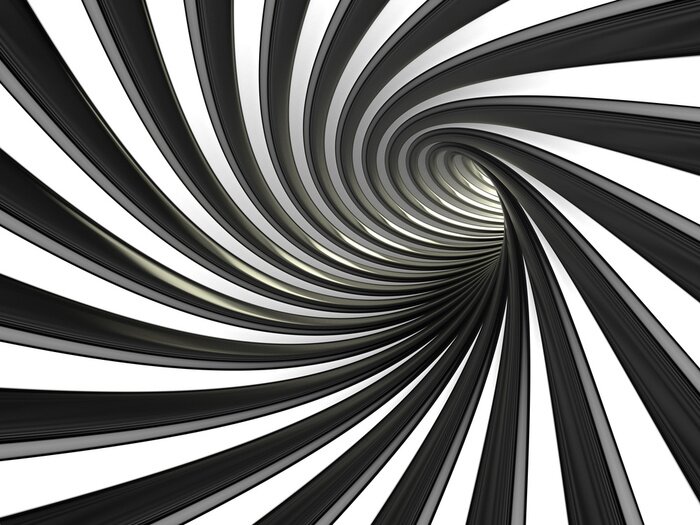 Canvas Zwart-wit betoverende tunnel