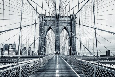 Canvas Zwart-wit Brooklyn Bridge