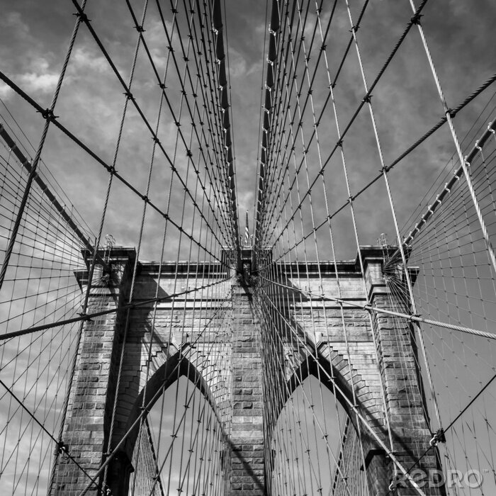 Canvas Zwart-wit Brooklyn Bridge