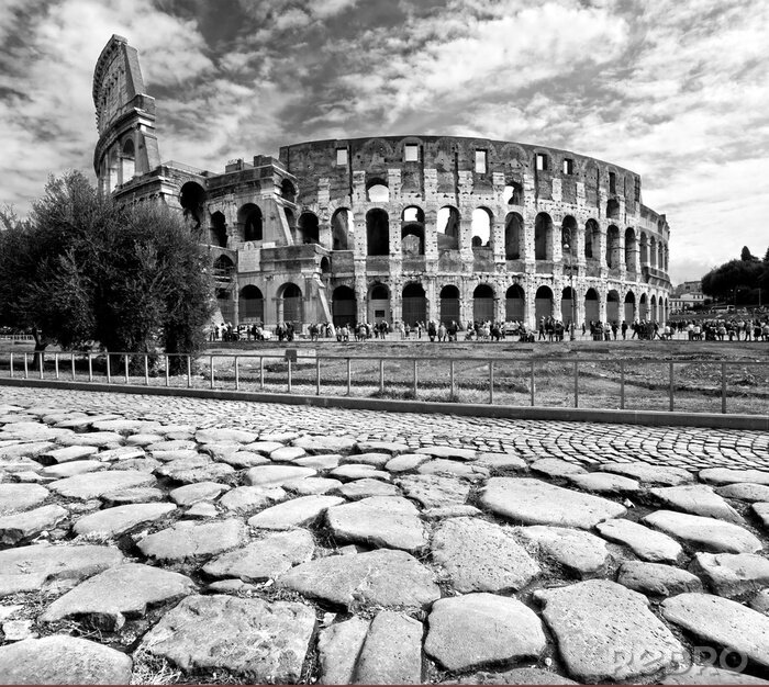 Canvas Zwart-wit Colosseum