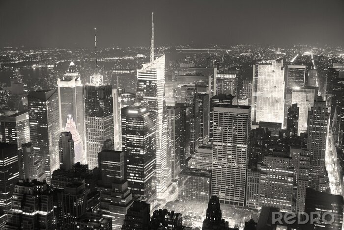 Canvas Zwart-wit skyline van New York