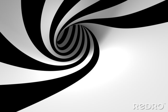 Canvas Zwart-wit spiraal