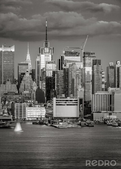 Canvas Zwart-witfoto van New York