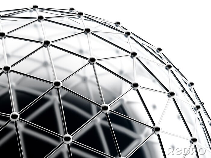 Canvas Zwart-witte bal