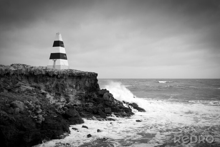 Canvas Zwart-witte geometrische vuurtoren