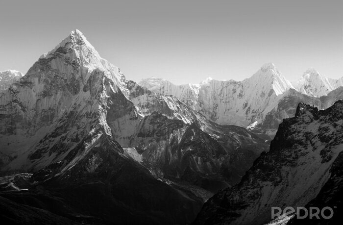 Canvas zwart-witte Himalaya
