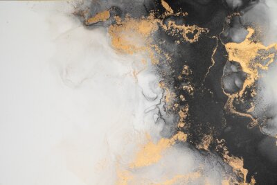 Zwart-witte marmertextuur met gouden accenten