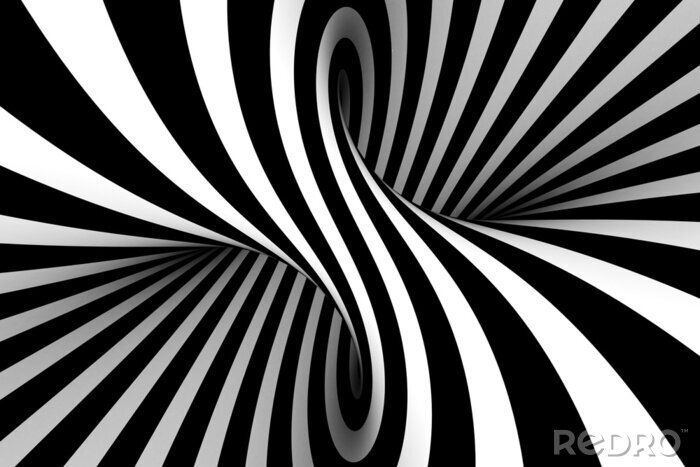 Canvas Zwart-witte tunnel in drie dimensies