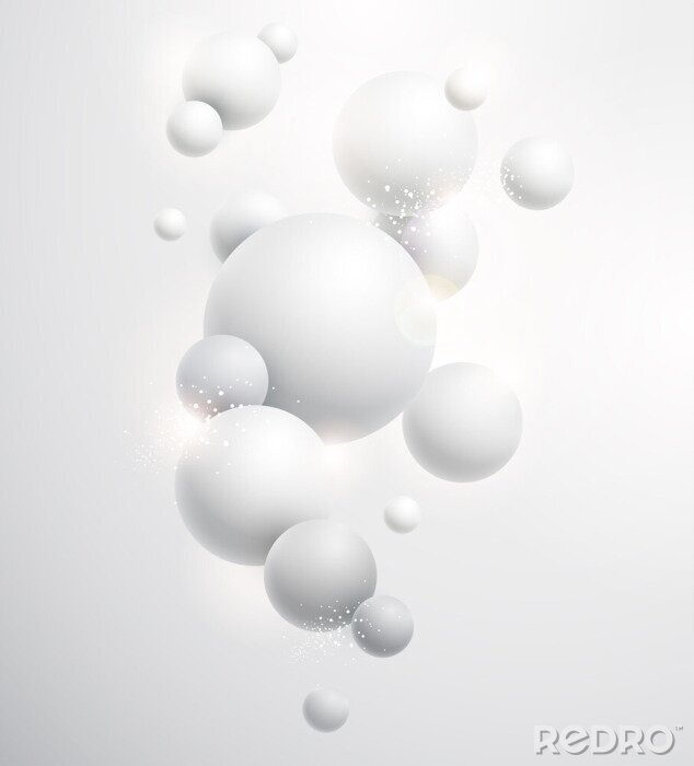 Canvas Zwevende witte ballen