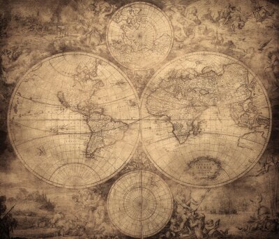 17e eeuwse kaart in sepia
