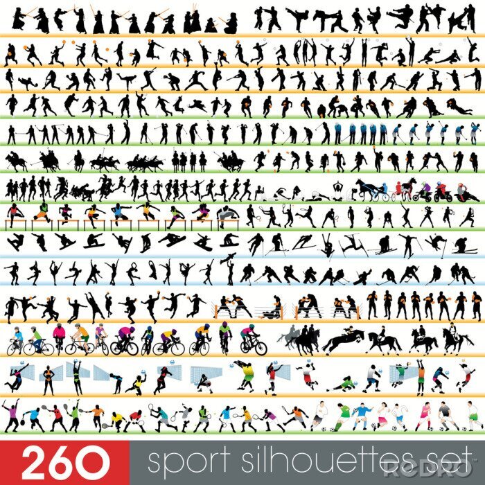 Fotobehang 260 sport silhouetten