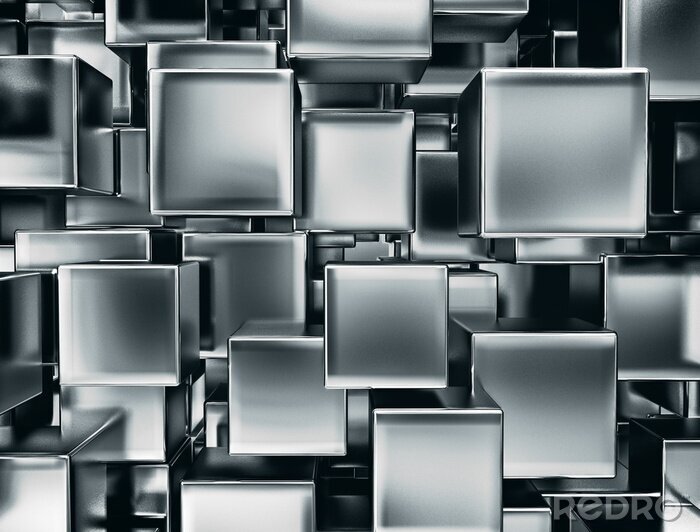 Fotobehang 3D abstractie met kubussen