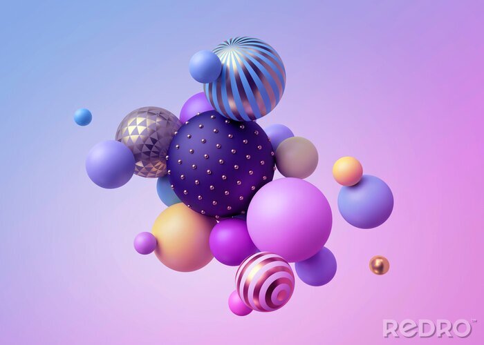 Fotobehang 3D ballen in abstracte stijl
