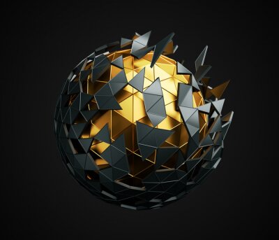 Fotobehang 3D ballen met geometrie in zwart