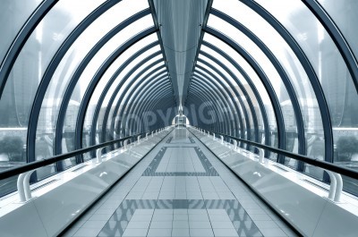 Fotobehang 3D beglaasde stadstunnel