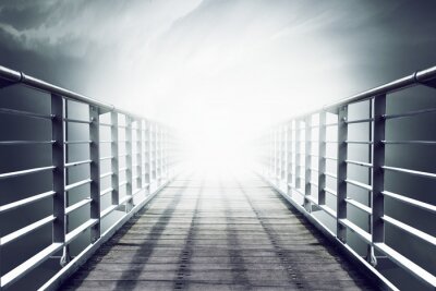 Fotobehang 3D brug in het licht