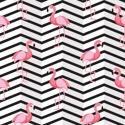 3D-effect met flamingo's