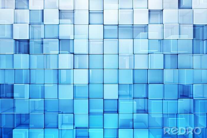 Fotobehang 3D glazen blokken