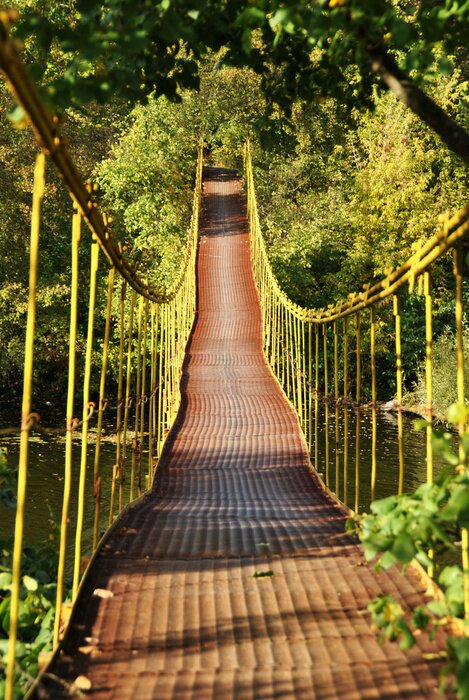 Fotobehang 3D hangbrug