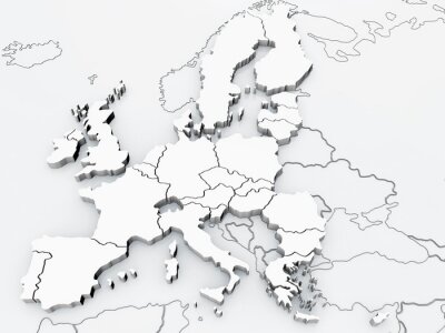 Fotobehang 3D kaart van Europa
